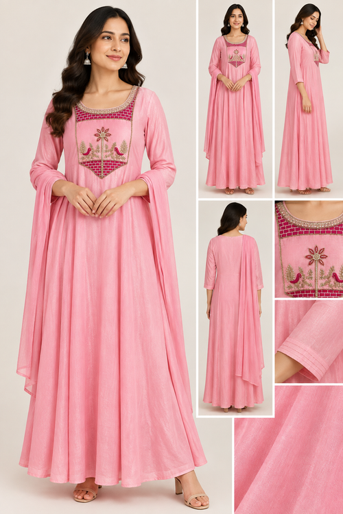 Pure Mul Chanderi Cotton Kurta Set