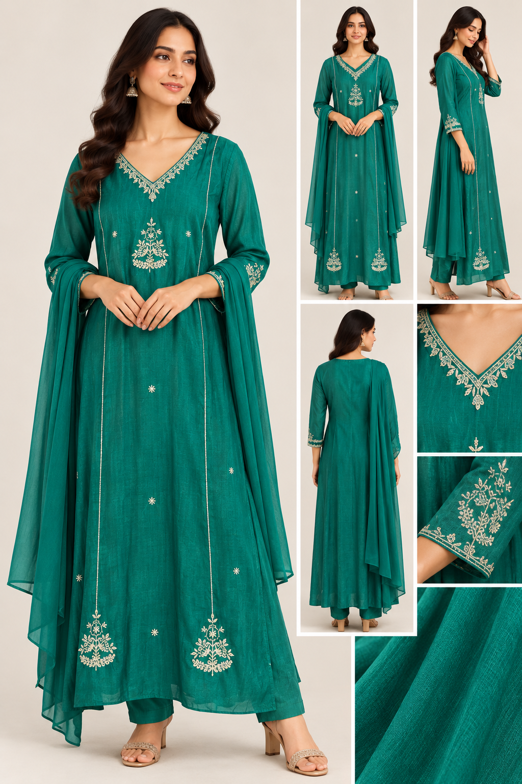 Pure Mul Chanderi Cotton Kurta Set
