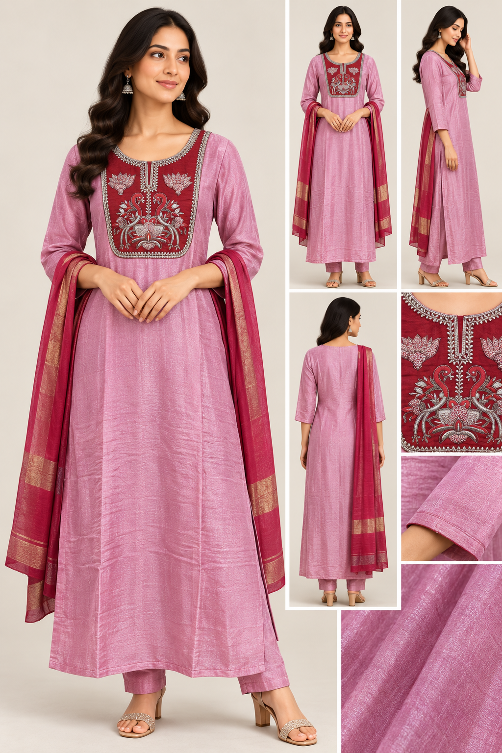 Premium Shimmer Tissue Kurta Set